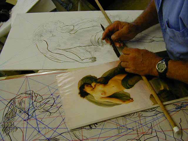 Frank Covino using Faber-Castelle Pitt Artist pens.